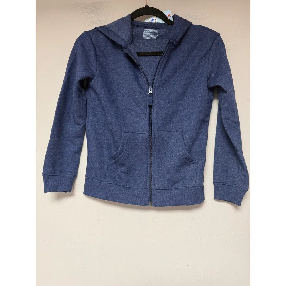 Cat & Jack Zip Up‎ Hoodie Kids S 6/7 Blue New Fleece Hooded Sweatshirt 8594